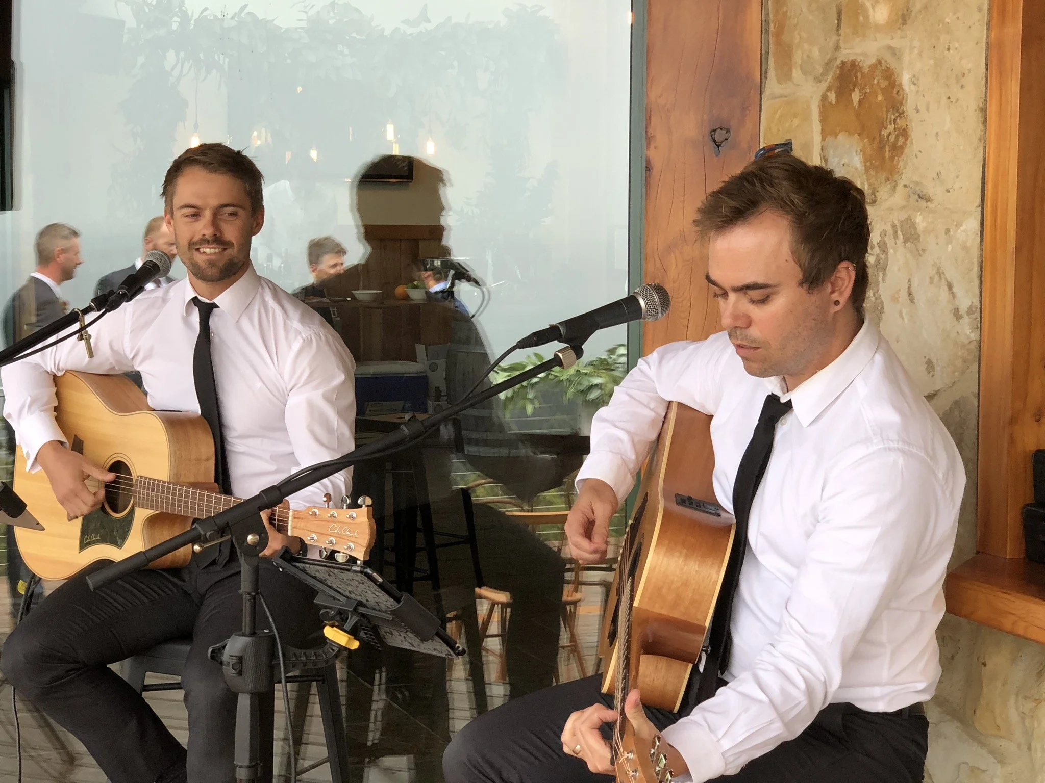 Live duo performance at an indoor venue